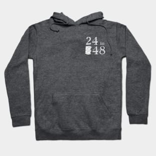 White 24in48 Logo (single color) Hoodie